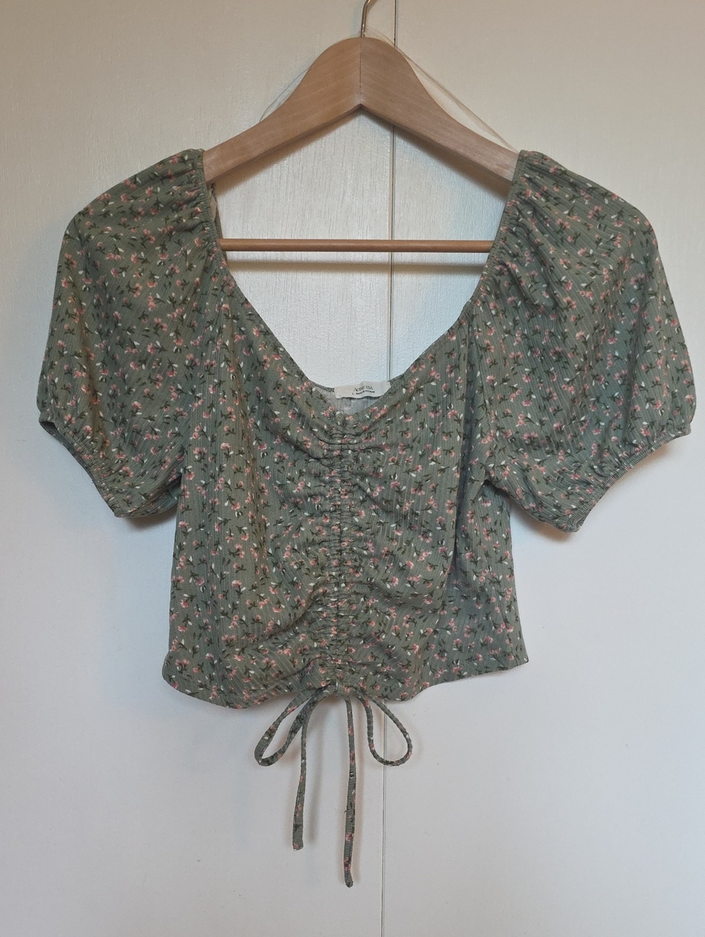 Green Floral Off The Shoulder Blouse